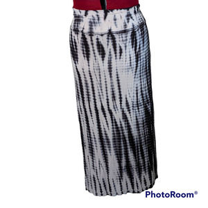 Design History Tie Dye Black/White Boho Indie Hippie Maxi Skirt Size XXL